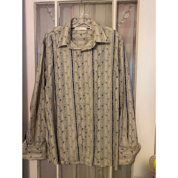 Perry Ellis Mens XL  Graphic Sprint LongSleeve Button-Down Shirt - Picture 1 of 4